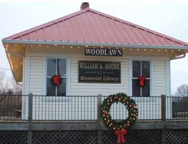 The Woodlawn Depot now known as the Boone Library